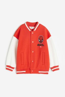 H&M - Boys Red Oversized Printed Baseball Jacket