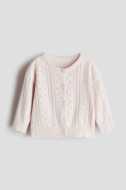 H&M - Girls Pink Pattern-Knitted Cotton Cardigan