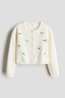 H&M - Girls White Cotton Cardigan