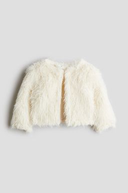H&M - Girls White Fluffy Cardigan