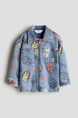 H&M - Boys Blue Printed Denim Overshirt