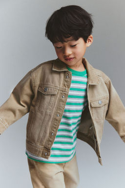 H&M - Boys Beige Oversized Denim Jacket