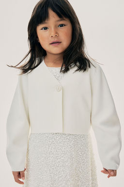 H&M - Girls White V-Neck Cardigan