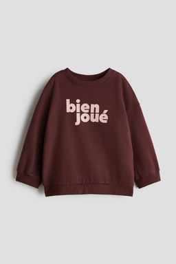 H&M - Boys Brown Printed Cotton Sweatshirt