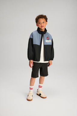 H&M - Boys Grey Printed Windbreaker