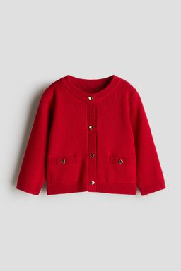 H&M - Girls Red Fine-Knit Cardigan