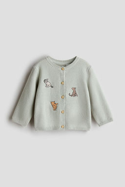 H&M - Boys & Girls Green Appliqua D Cotton Cardigan