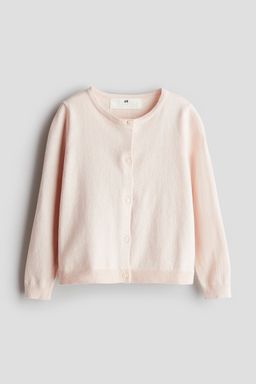 H&M - Girls Pink Fine-Knit Cotton Cardigan