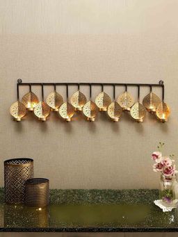 Unravel India - Golden & Black Metallic Wall Tea Light