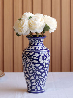 Unravel India - Blue Art Pottery Ceramic Unique Decorative Vase