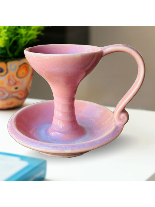BODHI HOUSE Reactive Glaze Ceramic Dhoop Dani Loban Burner Holder Stand Pastel Pink