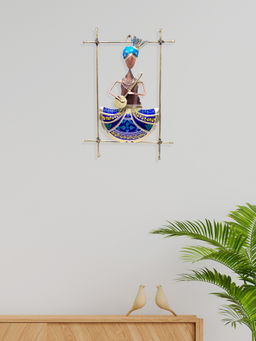 Golden Peacock - Gold-Toned & Blue Handcrafted Musician Frame