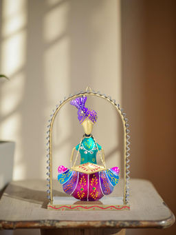 Golden Peacock - Multi Colour Musician Home Décor Cum Wall Hanging