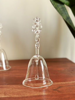 Unravel India - Crystal Glass Pooja Bell With Ganesh Temple Bell