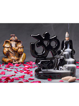 BODHI HOUSE - Om Ceramic Smoke Fountain With 20 Backflow Incense Cones