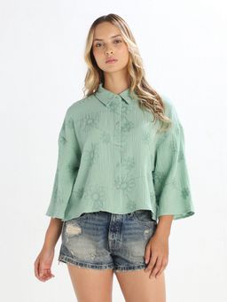 ONLY - Women'S Relaxed Fit Green Shirt