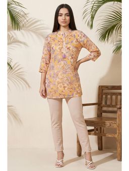 Aurelia - Women Mustard Poly Georgette Paisley Kurti