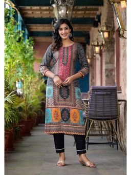 Juniper - Women Multi-Color Liva Printed Kurta