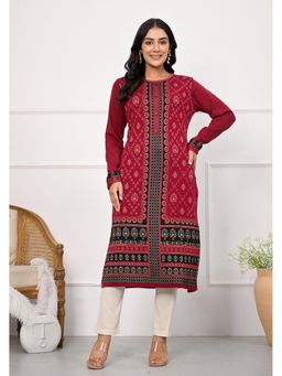 Juniper - Women Black Polycotton Printed Kurta