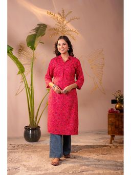 Juniper - Women Pink Viscose Printed Kurta