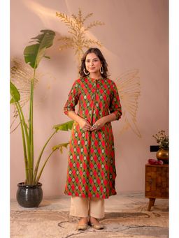 Juniper - Women Green Viscose Printed Kurta