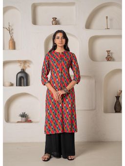 Juniper - Women Blue Viscose Printed Kurta