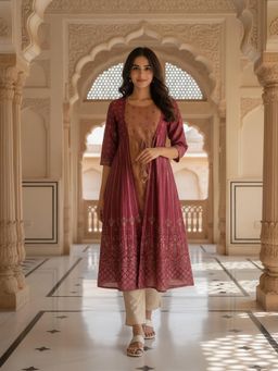 Rangita - Women Maroon Viscose Rayon Printed Kurta