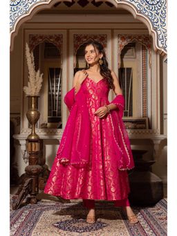 Bhavini Paris - Ridhi Pink Anarkali Kurta with Pant and Dupatta (Set of 3)