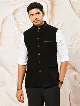 Vastramay - Men's Sutting Fabric Woven Nehru Jacket
