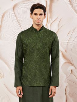 Vastramay - Mens Georgette Embroidered Nehru Jacket