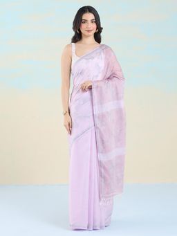 Navyasa By Liva - Women Pink Liva Woven Saree with Unstitched Blouse