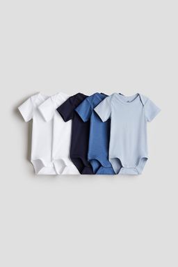 H&M - Blue 5-Pack Cotton Bodysuits