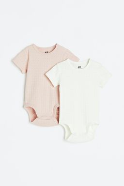 H&M - Pink 2-Pack Pointelle Bodysuits