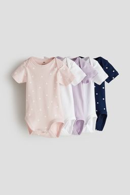 H&M - White 5-Pack Cotton Bodysuits