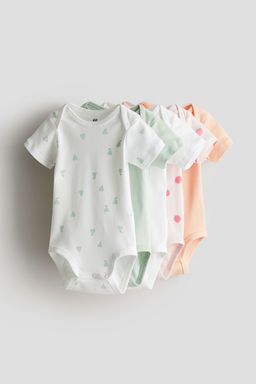 H&M - White 5-Pack Cotton Bodysuits