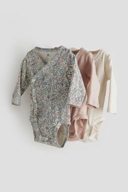 H&M - Pink 3-Pack Wrapover Bodysuits