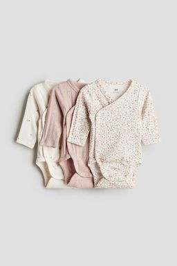 H&M - Pink 3-Pack Wrapover Bodysuits
