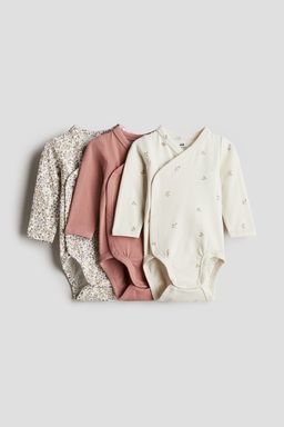 H&M - Pink 3-Pack Wrapover Bodysuits