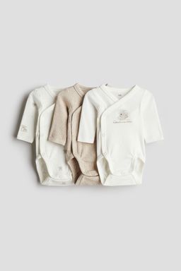 H&M - White 3-Pack Wrapover Bodysuits