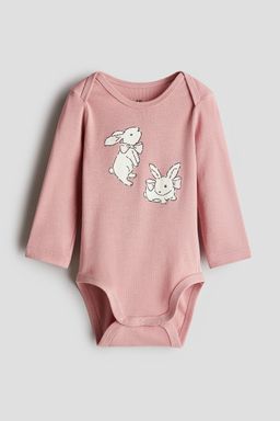 H&M - Pink Envelope-Neck Bodysuit
