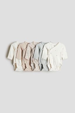 H&M - Pink 5-Pack Wrapover Bodysuits