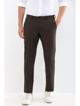 Allen Solly - Men Brown Regular Fit Solid Casual Trousers