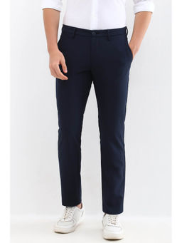 Allen Solly - Men Navy Slim Fit Solid Casual Trousers