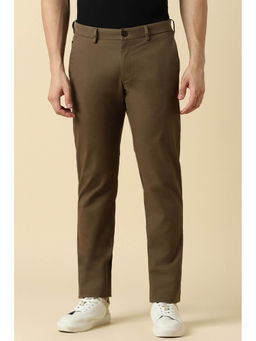Allen Solly - Men Brown Slim Fit Solid Casual Trousers