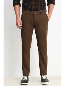 Allen Solly - Men Brown Slim Fit Solid Casual Trousers