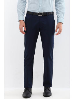 Allen Solly - Men Navy Slim Fit Solid Formal Trousers