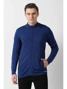 Louis Philippe - Men Navy Knit Full Sleeves Sweater