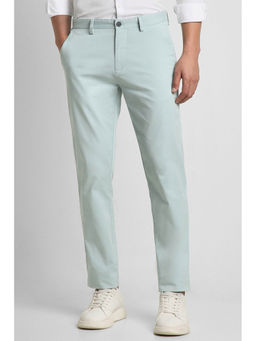 Peter England - Men Blue Solid Super Slim Fit Chino Casual Trousers