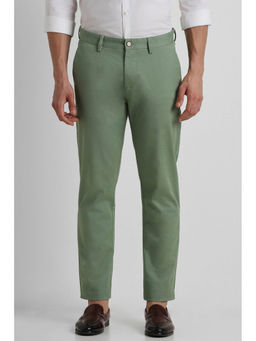 Peter England - Men Green Solid Super Slim Fit Chino Casual Trousers