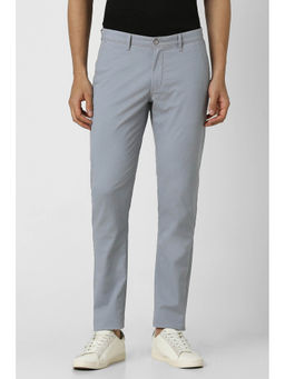 Van Heusen - Men Grey Solid Slim Fit Trousers